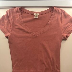 Bozzolo Short Sleeve V-Neck in Rust